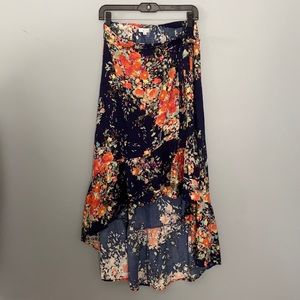On the road Anthro High Low Floral Maxi Skirt